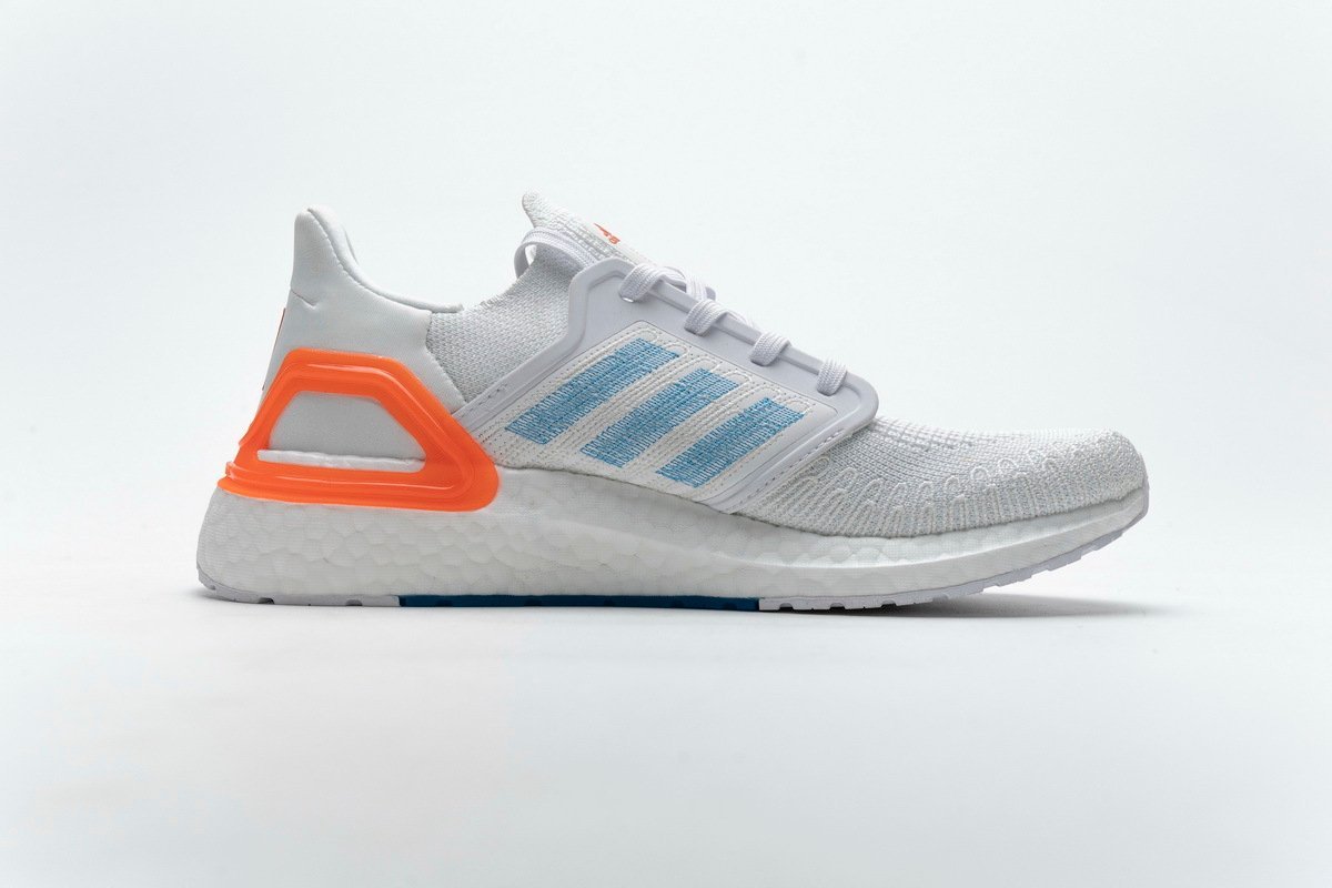 adidas Ultra BOOST 20 Primeblue White Blue Orange - Image 2