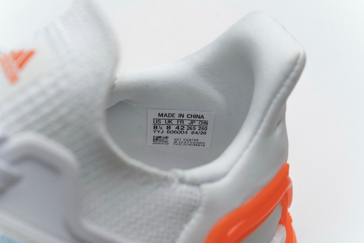 adidas Ultra BOOST 20 Primeblue White Blue Orange - Image 7