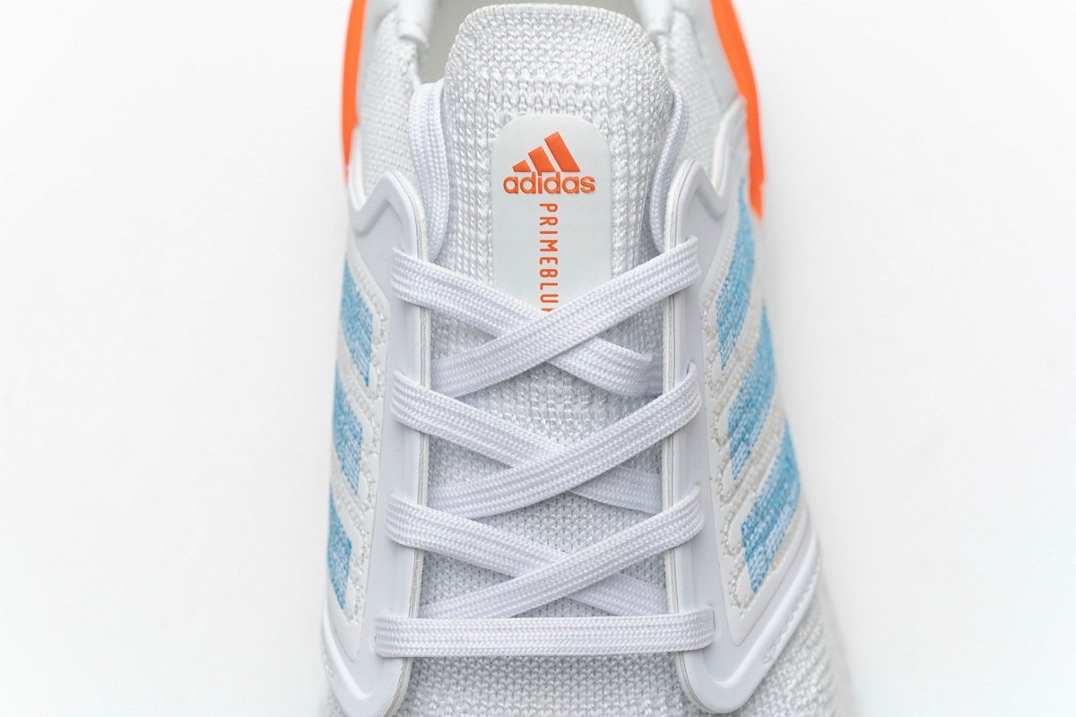 adidas Ultra BOOST 20 Primeblue White Blue Orange - Image 8