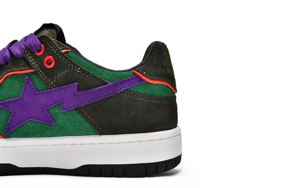 A Bathing Ape B@pe SK8 Sta Dark Purple Green - Image 7