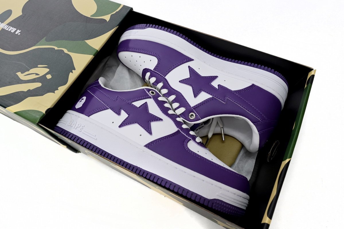 A Bathing Ape B@pe Sta Low White Purple - Image 11