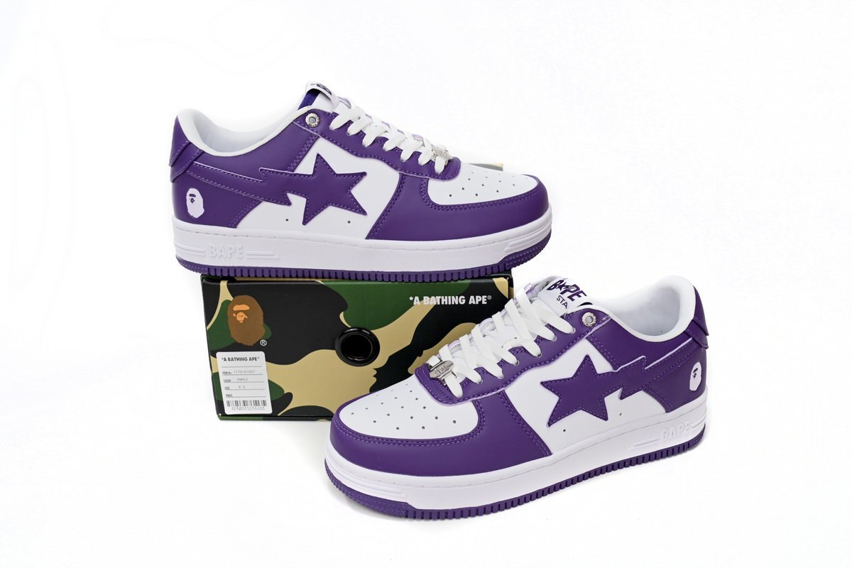 A Bathing Ape B@pe Sta Low White Purple - Image 12