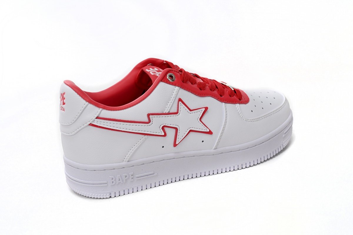A Bathing Ape B@pe Sta Patent Leather White Red - Image 3
