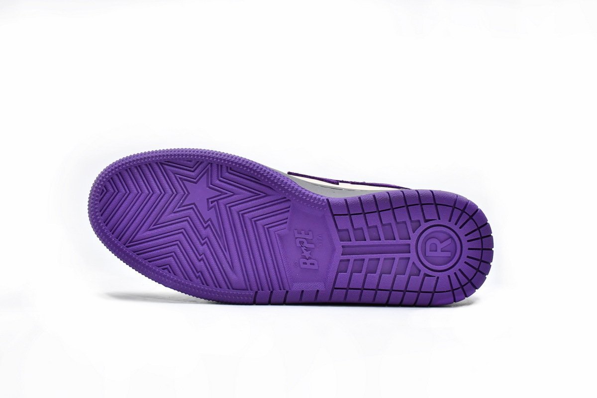 A Bathing Ape Court Sta Mist Grey Royal Purple - Image 6