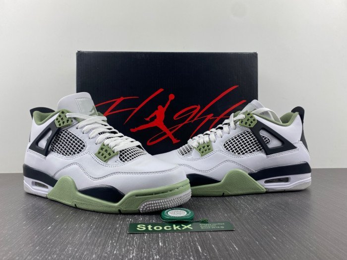 Air Jordan 4 WMNS ?Oil Green? AQ9129-103 - Image 9