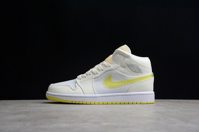 NIKE Air Jordan 1 Mid AJ1 white and yellow DB2822-107 - Image 3