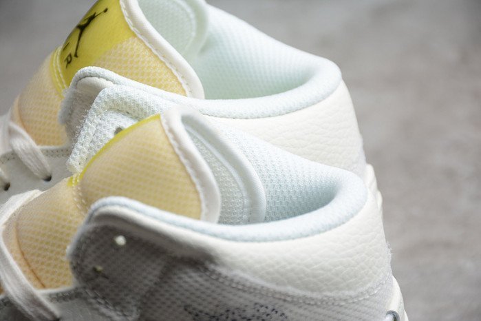 NIKE Air Jordan 1 Mid AJ1 white and yellow DB2822-107 - Image 5