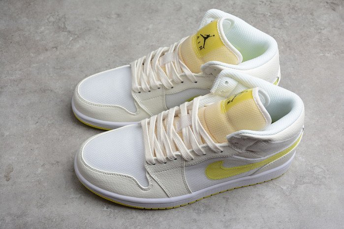 NIKE Air Jordan 1 Mid AJ1 white and yellow DB2822-107 - Image 6