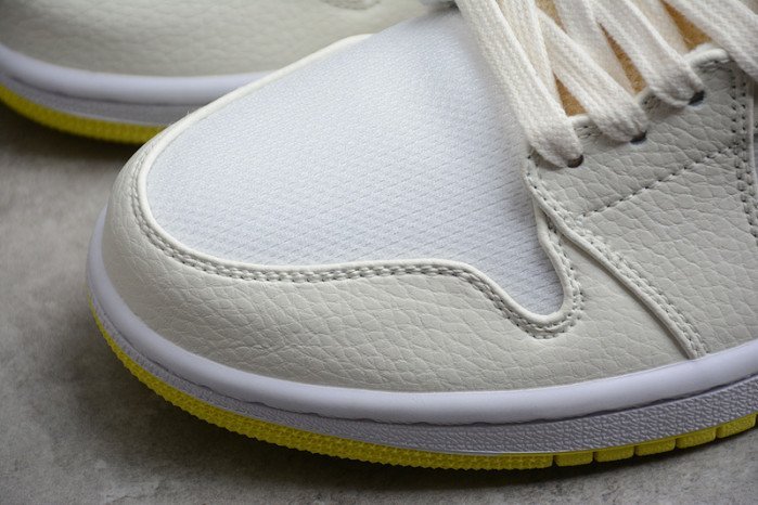 NIKE Air Jordan 1 Mid AJ1 white and yellow DB2822-107 - Image 7