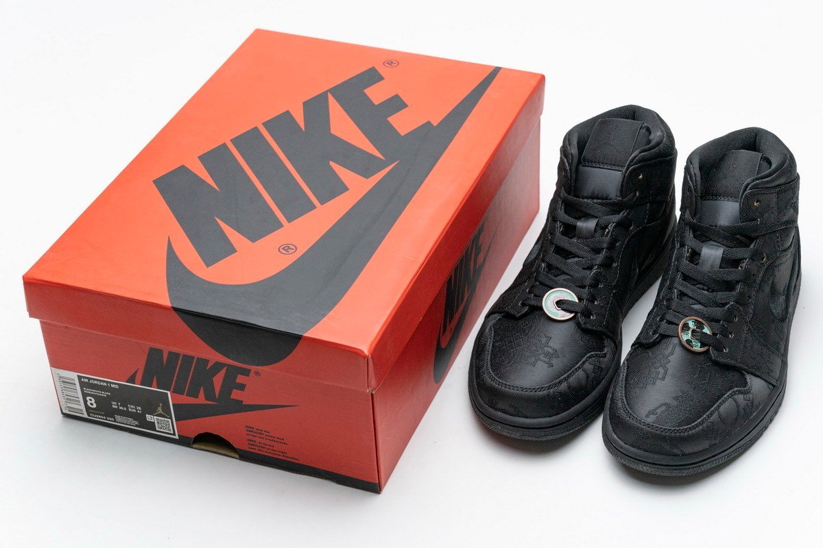 Air Jordan 1 Mid Edison Chen Fearless Black - Image 14