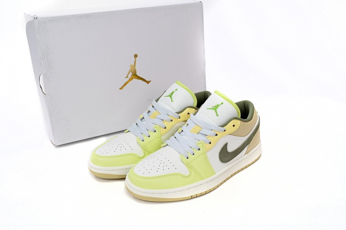 Air Jordan 1 Low Sail White Oil Green - Image 14