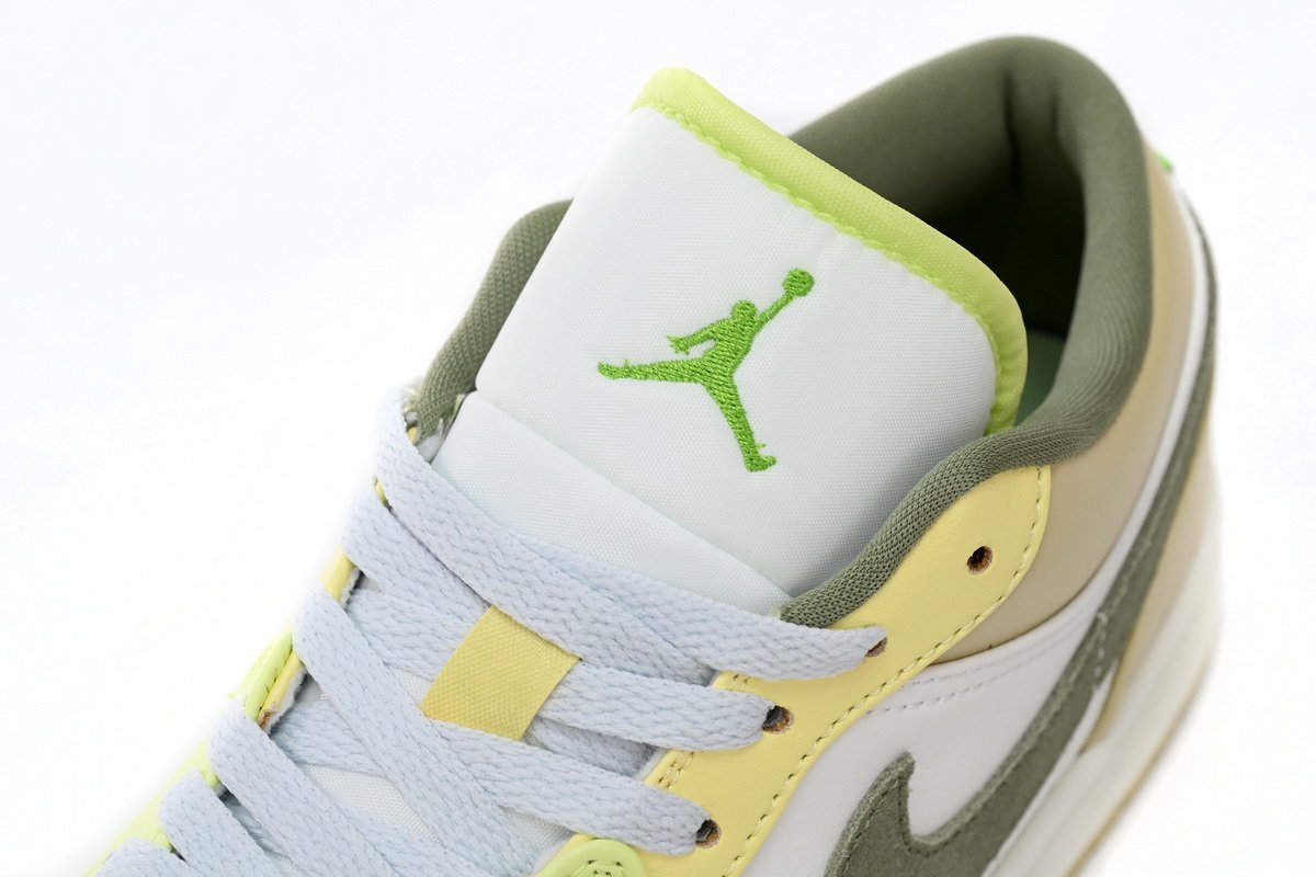 Air Jordan 1 Low Sail White Oil Green - Image 4