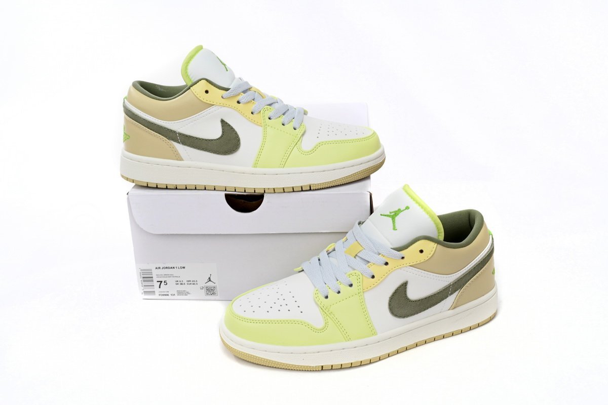 Air Jordan 1 Low Sail White Oil Green - Image 13