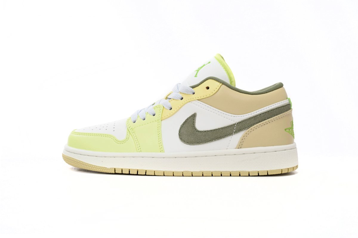 Air Jordan 1 Low Sail White Oil Green