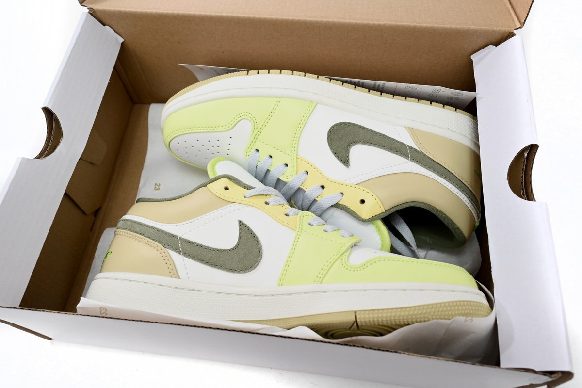 Air Jordan 1 Low Sail White Oil Green - Image 12