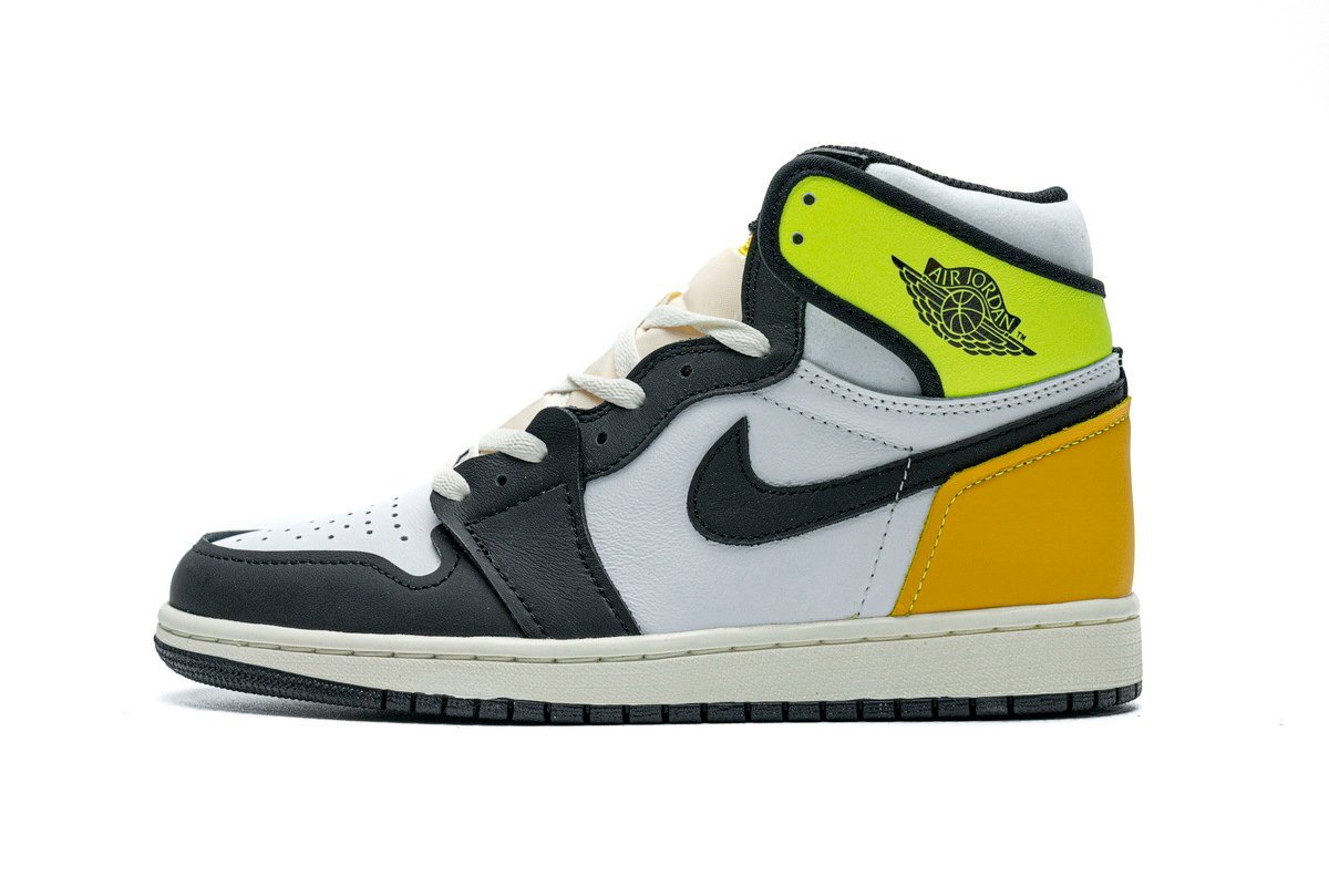 Air Jordan 1 Retro High White Black Volt University Gold