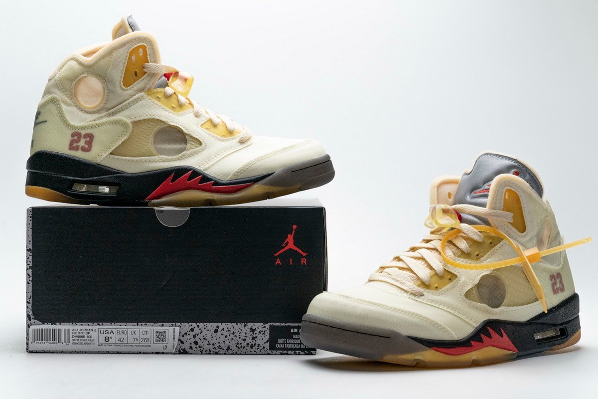 Air Jordan 5 Retro OFF-White Sail - Image 13