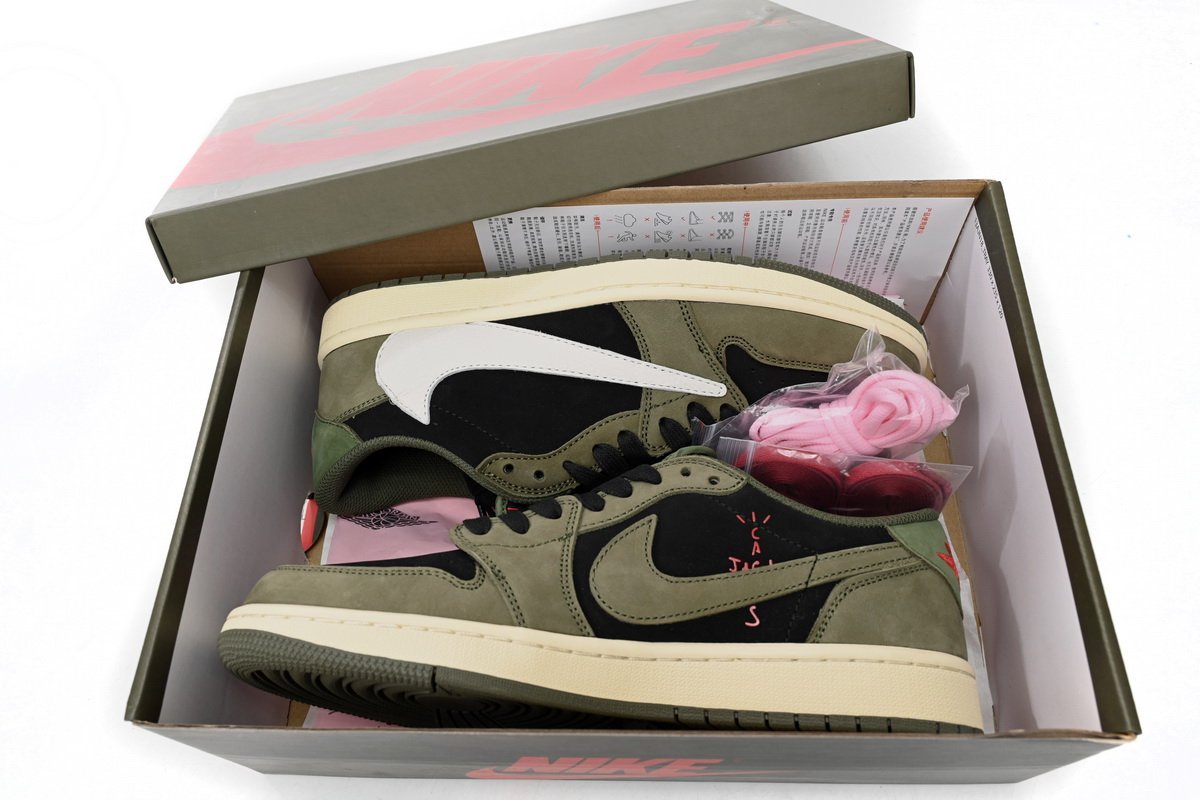 Air Travis Scott x Air Jordan 1 Low Green Barb - Image 12