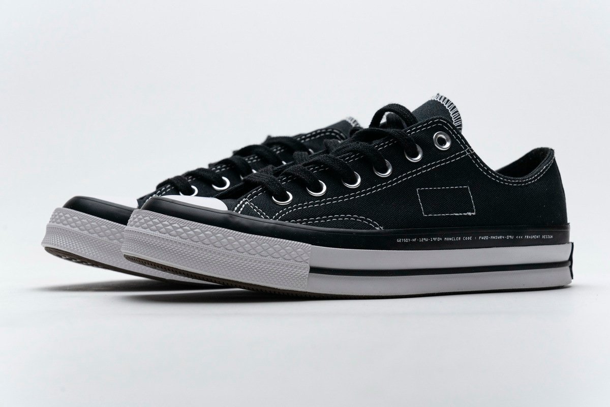 Fragment x Moncler Converse CTAS LIFT OX Black White - Image 3