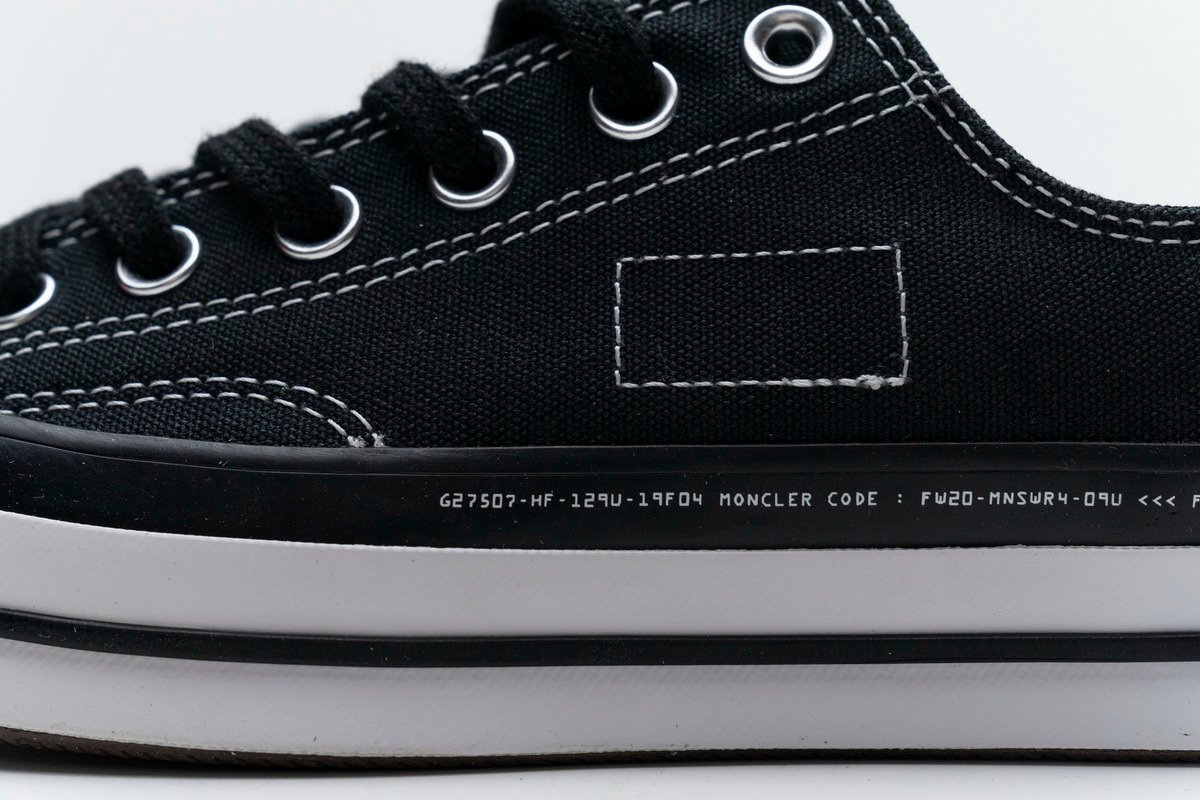 Fragment x Moncler Converse CTAS LIFT OX Black White - Image 15