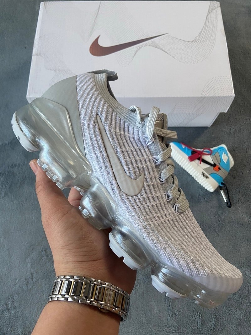 Nike Air VaporMax Flyknit 3 White Pure Platinum - Image 4