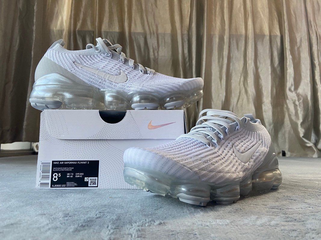 Nike Air VaporMax Flyknit 3 White Pure Platinum - Image 13