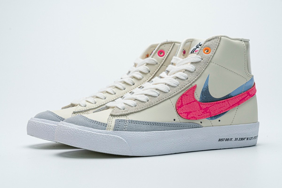 Nike Blazer Mid 77 Beige Pink Blue - Image 2