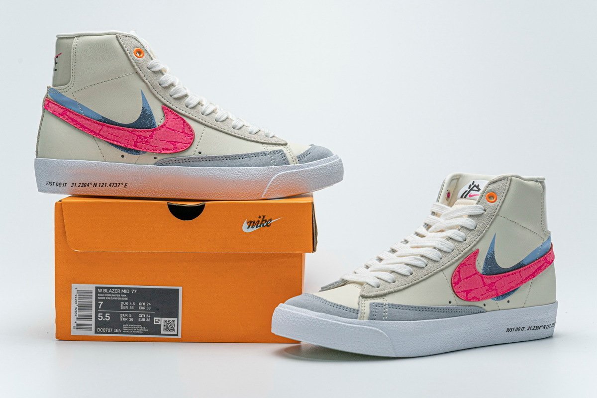 Nike Blazer Mid 77 Beige Pink Blue - Image 12
