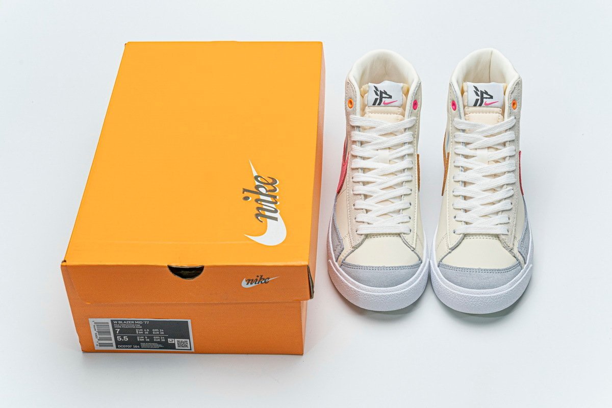 Nike Blazer Mid 77 Beige Pink Blue - Image 13