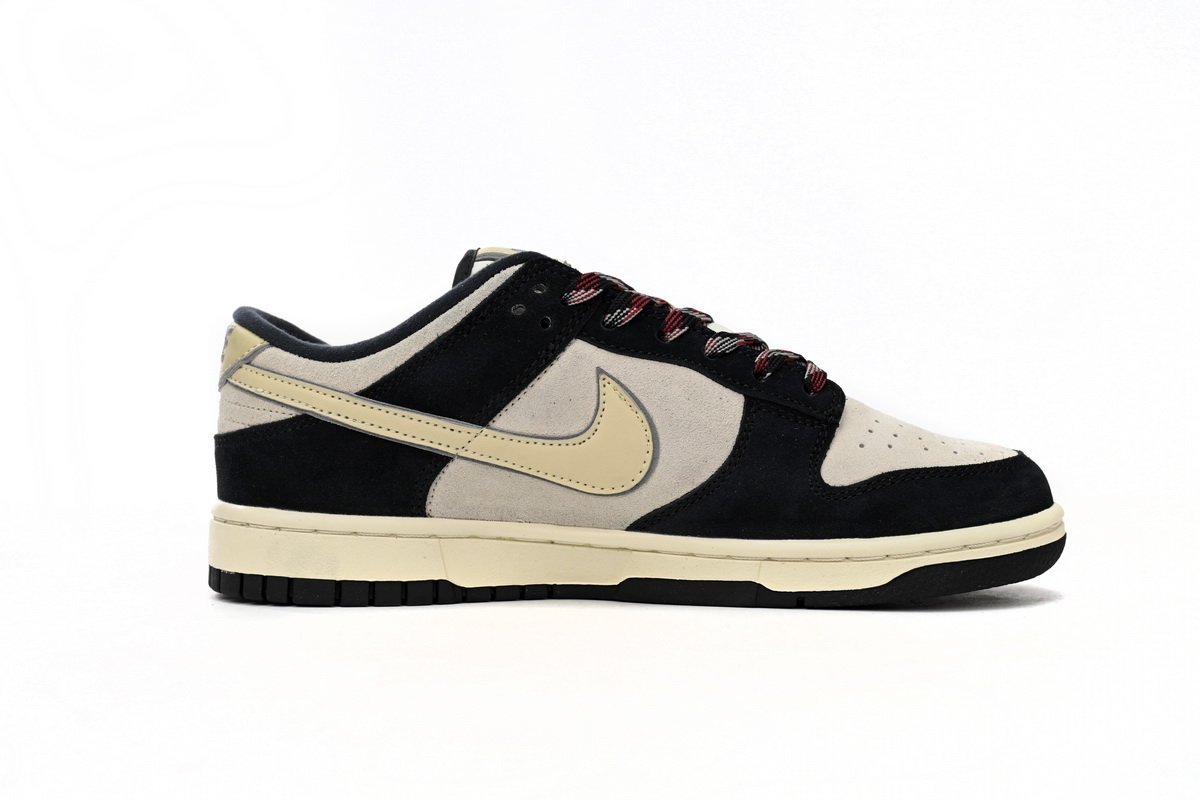 Nike Dunk Low LX Black Suede Team Gold - Image 2