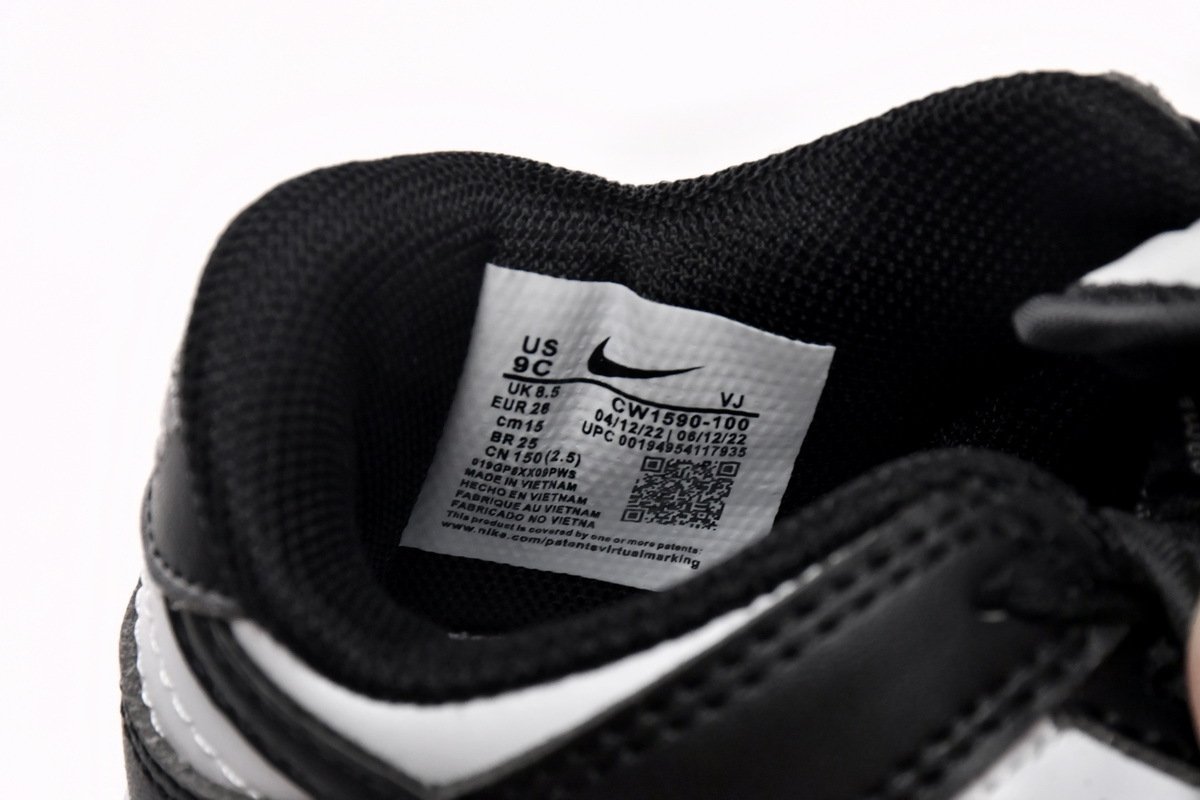 Nike Dunk Low Retro White Black Panda(Kids) - Image 10