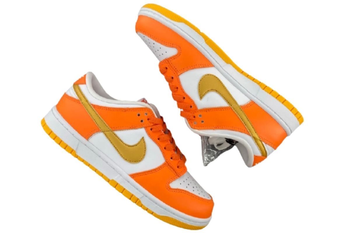Nike Dunk Low White/Orange Blaze-Gold?