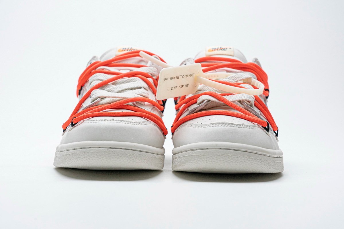 Nike SB Dunk Low OFF-White White Black Orange - Image 3