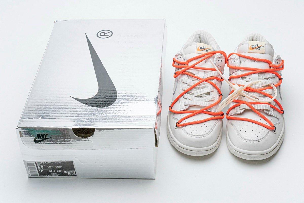 Nike SB Dunk Low OFF-White White Black Orange - Image 13