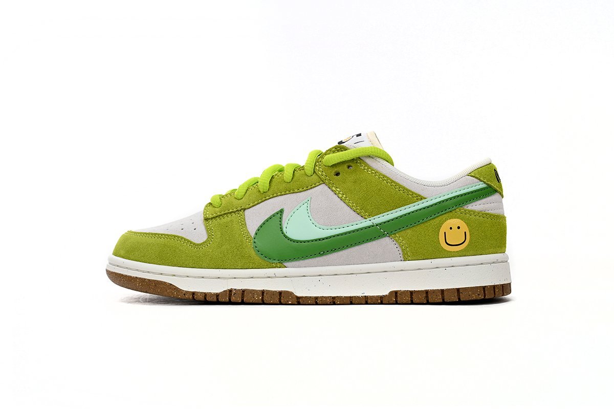 Nk SB Dunk Low ?85? Gray Green Apple Double Hook