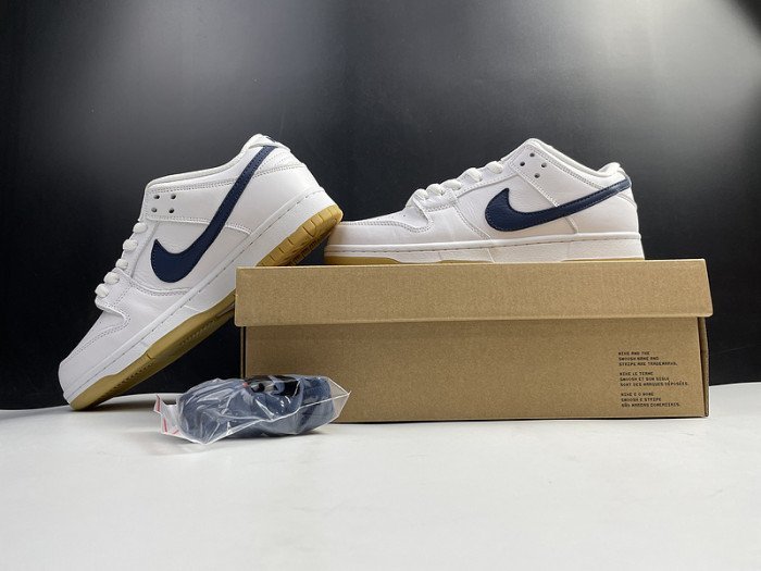 Nike SB Dunk Low Orange Label White Navy CZ2249-100 - Image 6